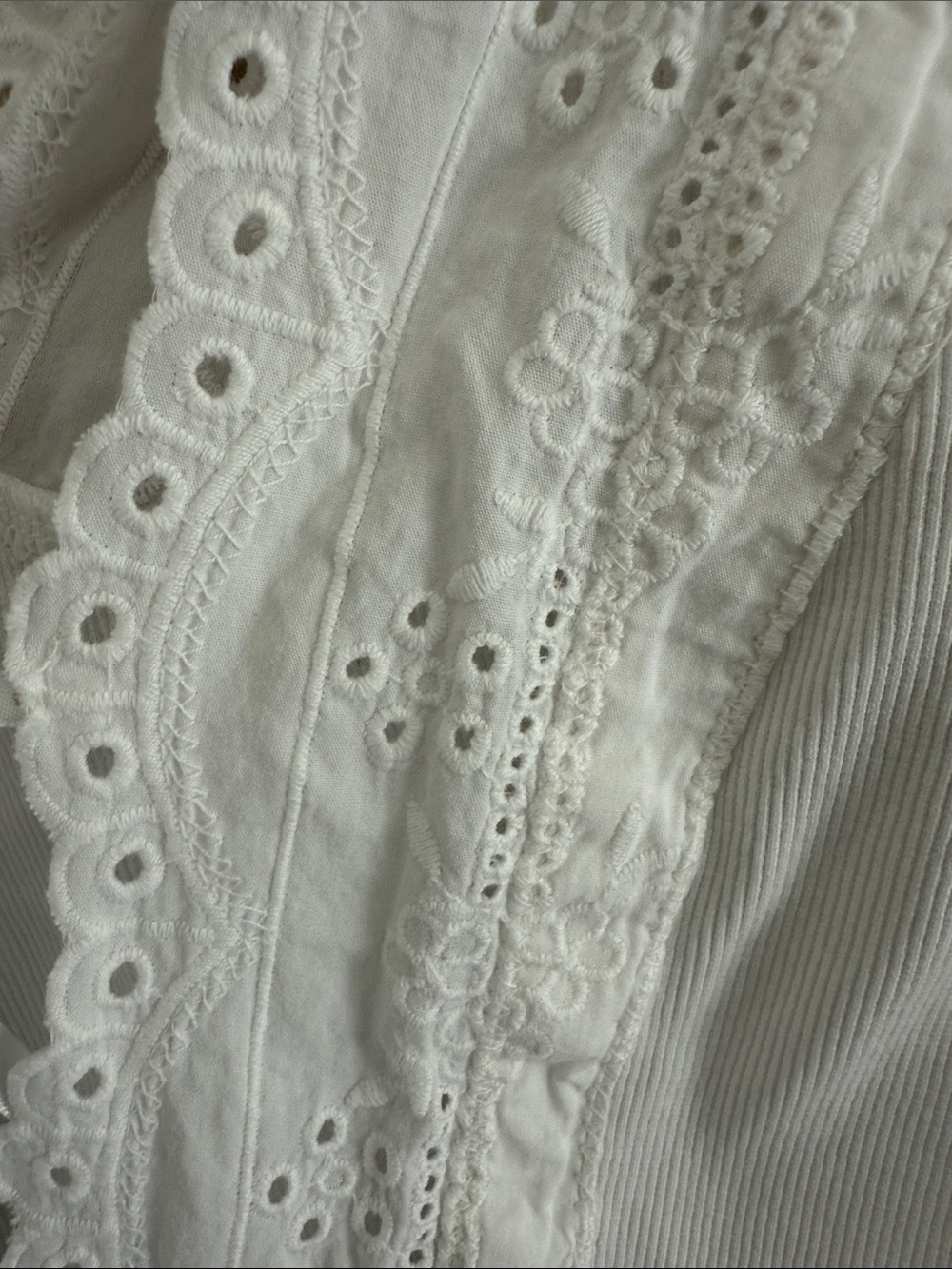 Free People White Lace-Trim V-Neck Camisole - Picture 2 of 3